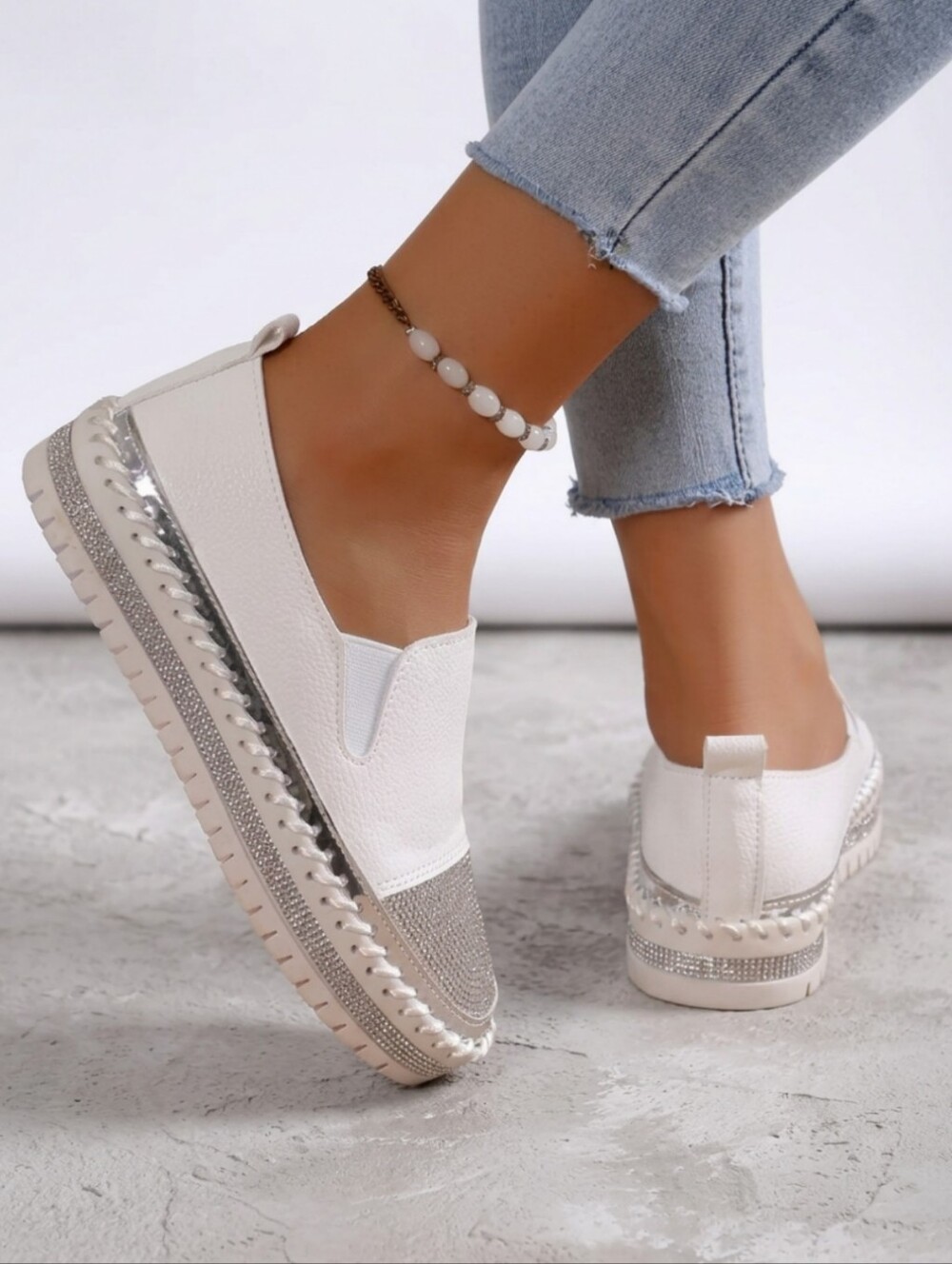 Rhinestone Soft Flats Size 7